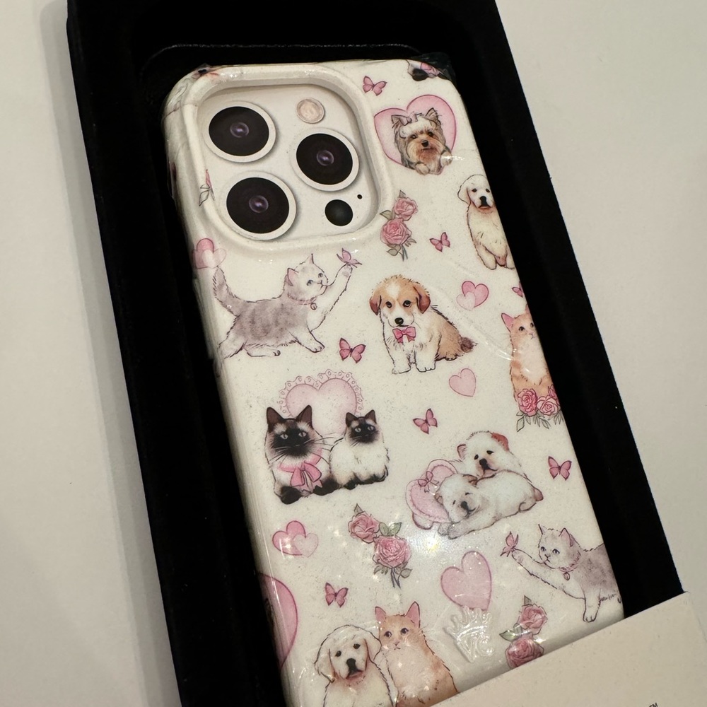 Velvet caviar puppies and kittens case brand new iPhone 15 pro